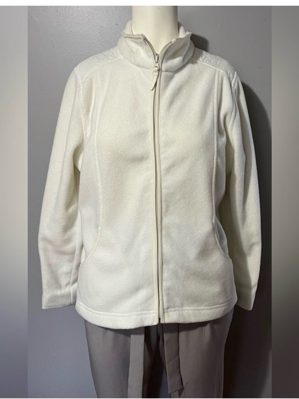 Jessica Cream Full-Zip Teddy Fleece Jacket